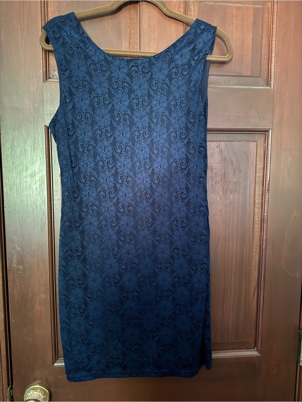 Navy lace fitted dress